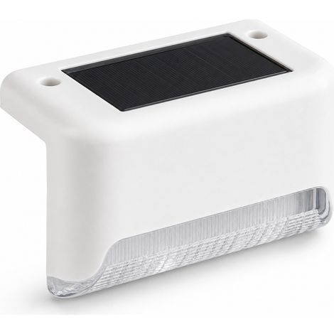 Lampe Solaire Escalier Étanche pour Clôture Jardin Blanc (1/5)