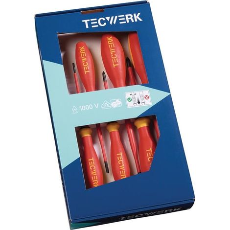 Schraubendrehersatz slim 7-tlg.Schlitz/PH Schneiden/Spitzen phos.VDE TECWERK (1/4)