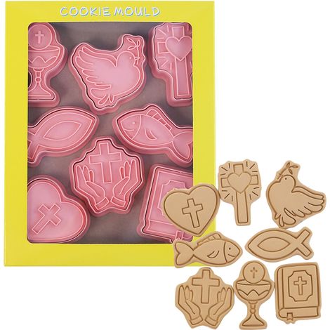 Lot de 8 ou 10 emporte-pièces 3D Noël, moule à biscuits, tampon à main pour pâtisserie (1/5)