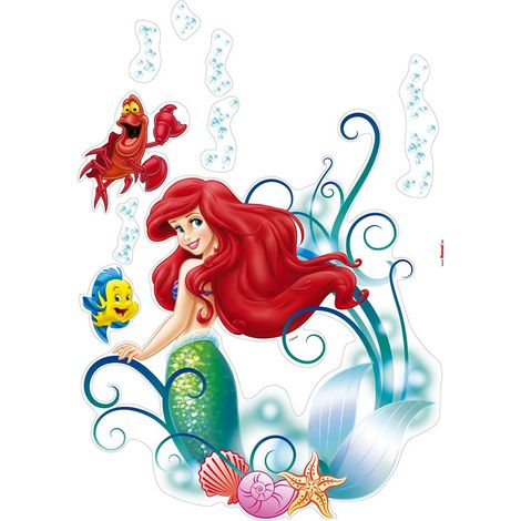 Sticker mural Disney Ariel la petite sirène et ses amis 70x50 cm (1/2)