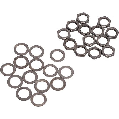 Kit de fixation pour douille d'instrument M9 femelle avec rondelle et filetage noir, pour guitare électrique et basse. (1/4)