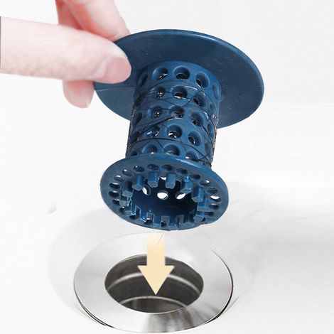 //Scarico a pavimento con spugna blu, raccogli capelli, scarico per vasca da bagno// (1/5)