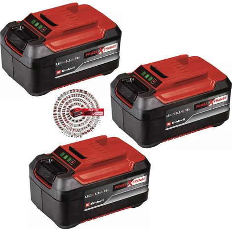 Einhell 3 X 5.2Ah PLUS 18V Battery Power X-Change Rechargeable Dust Resistant (1/5)