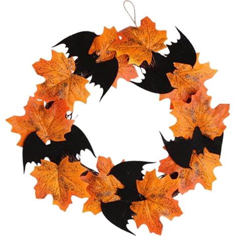 porte d'entrée automne guirlande d'halloween automne faux érable vacances d'halloween vacances thanksgiving guirlande érable (1/2)