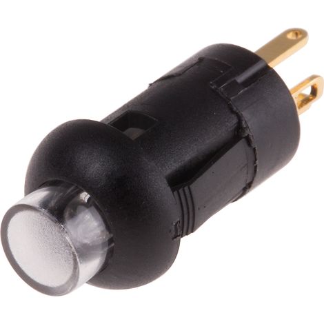 Bouton-poussoir miniature, Momentané lumineux, LED Vert, Unipolaire à une direction, 100 mA, 30 V c.c., Clair, Montage ( Prix pour 1 ) (1/2)