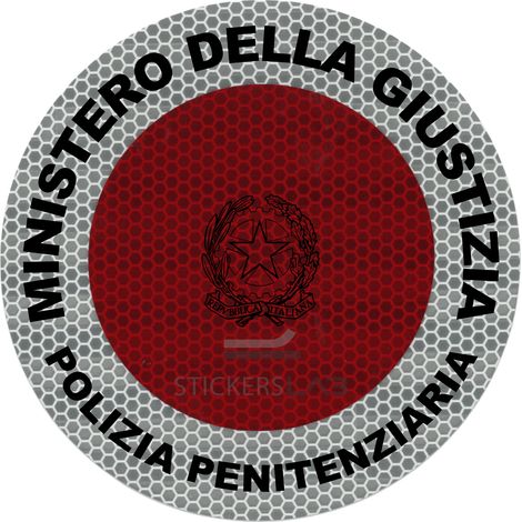Adesivo per paletta Forze Armate e/o di Polizia rifrangente classe III° - POLIZIA PENITENZARIA - VENDITA RISERVATA