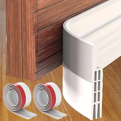 – Pack of 2 silicone door seals 100 x 5cm – Sound and thermal insulation – Waterproof adhesive strip for gaps up to 28mm (1/5)