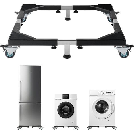 Support de Machine à Laver Mobile, Capacité de Charge 544 kg, Base 8 Roues Pivotantes et 4 avec Freins, Chariot Déplace Meubles Réglable 585-930 mm, pour Réfrigérateurs, Sèche-Linge, Lave-Linge (1/5)