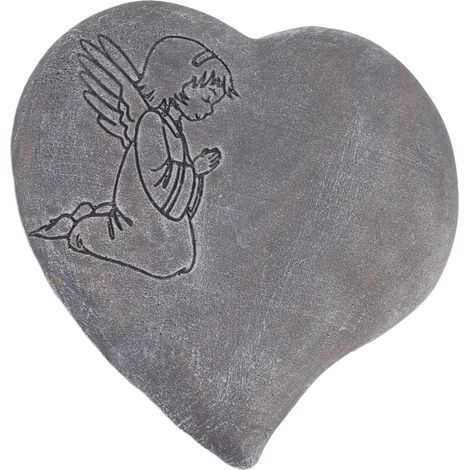 Pierre commémorative pour chien en forme de cœur, motif « gentille fille », résistante aux intempéries, à fabriquer soi-même, en résine, cadeau de deuil pour animal de compagnie, gris.