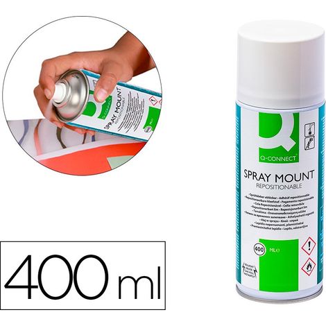 Pegamento q-connect spray quick mount adhesivo reposicionable 400 ml