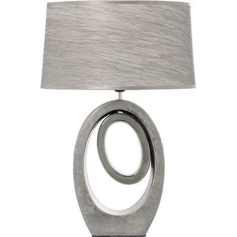 Lampe de Table en Céramique Argentée+57230-1Xe27-Max.40W 38X24X57 Cm Ampoule Non Incluse (1/4)