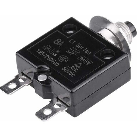 Interruttore automatico, interruttore termico con ripristino manuale, protezione da sovraccarico 5A/8A/10A/15A/18A/20A/30A (opzionale) (8A) (1/4)