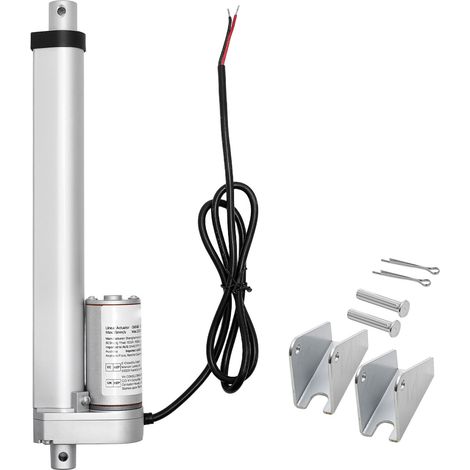 Mophorn Attuatore Lineare 12V, Impermeabile IP54 con Corsa di 101,6 mm, Velocità 15 mm/s, Capacità di Carico 1000 N, Completo di Staffe di Montaggio per Scrivanie Regolabili e Poltrone Reclinabili