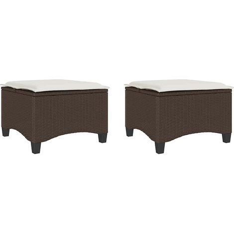 Maison Exclusive - Sgabelli Giardino con Cuscini 2pz Marrone 55x55x36cm Polyrattan