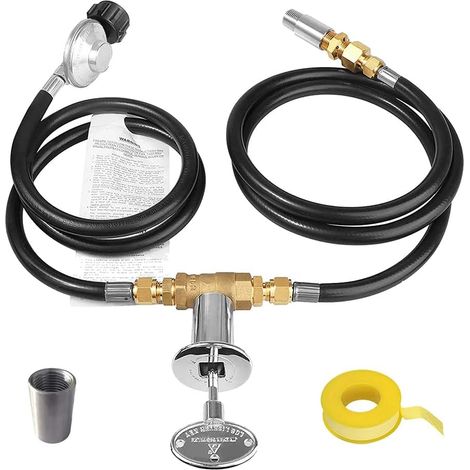 1 Ensemble de Remplacement de Soupape de Commande de Tuyau de Régulateur de Pression Réglable pour Foyer au Propane avec de Clés de Soupape de Commande de 1/2 Po (1/5)