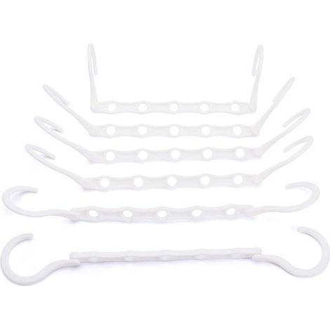 Lot de 10 Cintres Magiques Organisateur de Cintre Garde Robe Rangement pour Vêtements Gain de Place dans Les Placard Blanc 38CM Long (1/5)