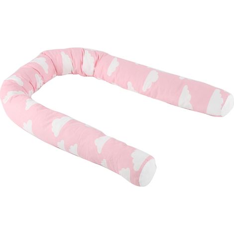 Tour de lit rose pour bébé, oreiller doux pour nourrisson, coussin apaisant, protection pour berceau, barrière rose (1/5)