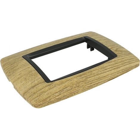 Placca Bombè Legno Scuro 503 3M Moduli Compatibile Living International (1/2)