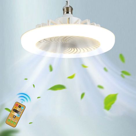 Ventilateur Plafond LED - 28 cm Diamètre - 13 cm Hauteur - Tension 85-265 V - Télécommande Intégrée - Pour Chambre ou Petit Espace - 1 Pièce (1/5)