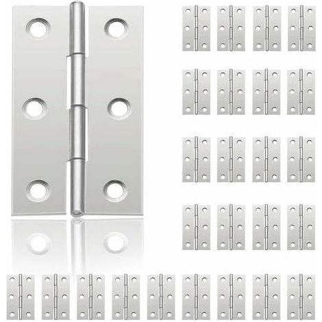 24Pcs Petit Charnières pour Portes, Charnière Inox, DIY Charnières de Portes pour Porte Placard Charnière Piano Boîtes à bijoux La Maison Meubles Matériel Armoire(44mm32mm)