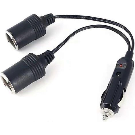 Chargeur allume-cigare double Volts avec prise mâle et câble d'extension (1/5)