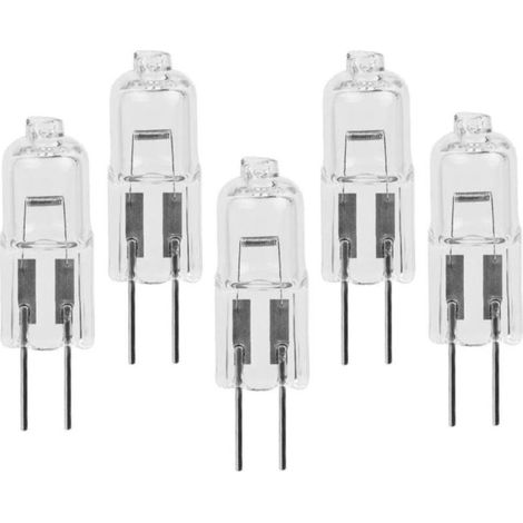 5pcs G4 6V 5W 10W Capsule Ampoules halogènes G4 12V 20W 30W Ampoules halogènes Blanc chaud pour microscope Torches lumineuses 50W 12V [Classe énergétique F]