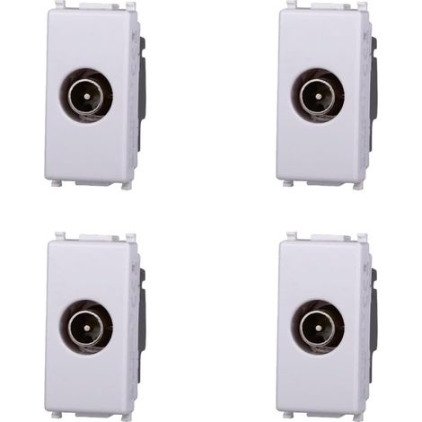Elektronova Vimar Plana Lot de 4 prises TV Passante mâle Blanc compatible avec 4 pièces 2253 (1/5)