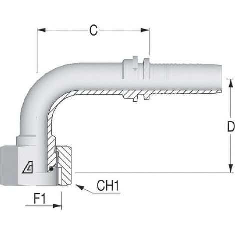 Pressarmatur DN05-1/8 BSP-90º ALFAGOMMA PF5290