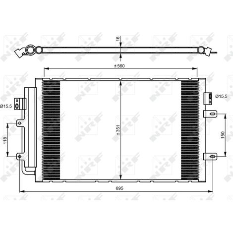 Condenseur, climatisation NRF 350083 IVECO 5801255825