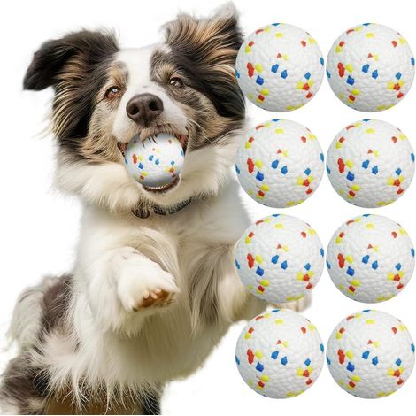 Lot de 8 balles pour chien, 5,8 cm (2,28 pouces), en ETPU, compatibles avec lanceurs automatiques