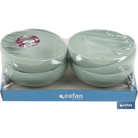 Pack mit 6 aqua grünen Schalen 16cm Modell Nara 800ml
