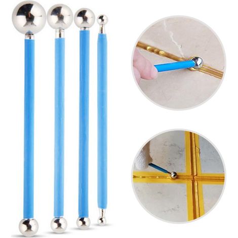 4PCS Outils Sculpture Pâte Polymère Acier Inoxydable, Stylos de Modelage Durables pour Artisanat DIY (1/5)