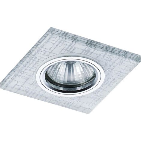 Aro empotrable LED SMD 2835 encuadrado "Kony" GU10 (3W 3000K 300lm) IP20 fabricado en aluminio y cristal color plata (1/2)