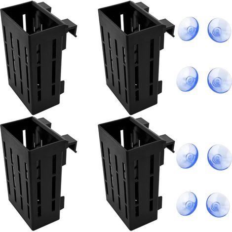 Lot de 4 Supports de Plantes Aquatiques pour Aquarium Panier de Culture Hydroponique Réglable avec Crochets et Ventouses (1/5)