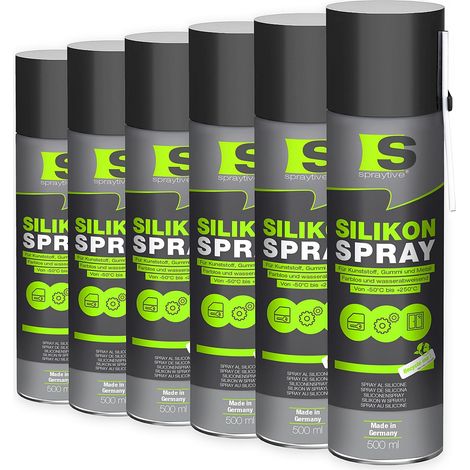 Spraytive 6x 500ml Silikonspray - Farbloses Schmier- & Gleitspray für Auto & Haushalt (1/5)