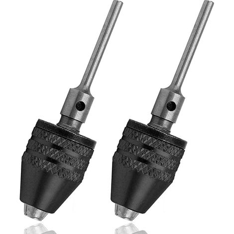 Lot de 2 mini mandrins de forage pour mandrin à serrage rapide 0,3 à 3,4 mm, adaptateur de perceuse mini 3 mâchoires, adaptateur de tournevis pour ponceuse électrique (1/5)