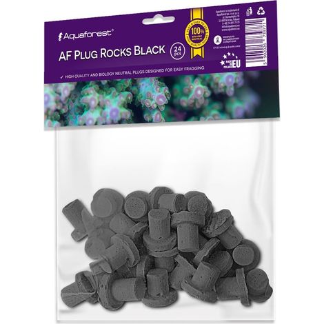 Soportes para coral Aquaforest AF Plug Rocks negros, 24 unidades