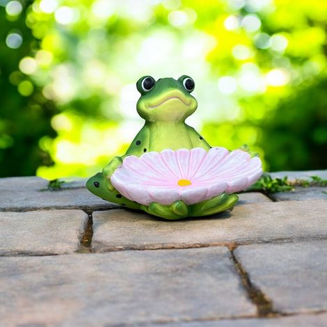 43cm Frog Statue for Indoor or Outdoor Display - MGO - L27 x W33 x H43 cm