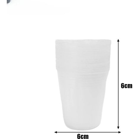 Pot de fleurs transparent (6 x 6 cm, 10 pièces) - Outil de jardinage pour semis, rempotage et plantation (1/4)