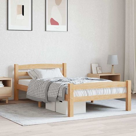 vidaXL Bed Frame without Mattress Solid Pinewood 100x200 cm (1/5)