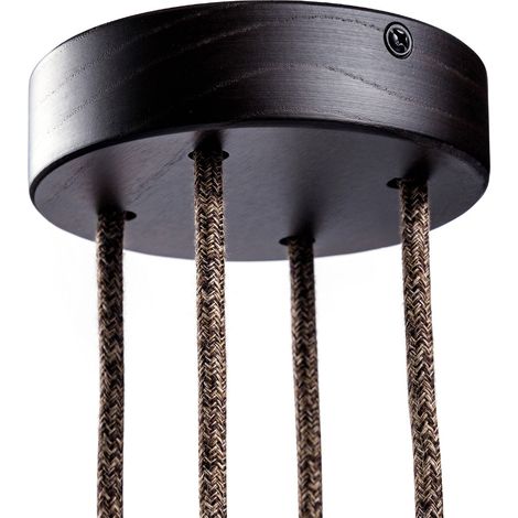 creative cables - Kit rosace cylindrique en bois 4 trous - Effet WengÚ