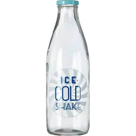 Interiors by Premier Long Body Glass Bottle With Metal Lid, Tapered Glass Jars With Metal Lid, Versatile Glass Jars With Lid