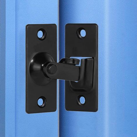 (noir) Loquet de verrouillage de porte coulissante à angle droit en acier inoxydable à 90 degrés, boucle de pliage pour porte coulissante de grange et fenêtre (1/5)