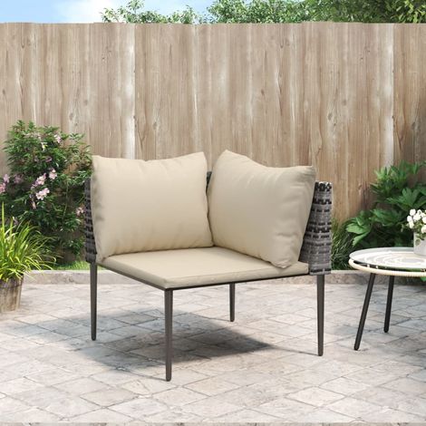 Teenpull – Garten-Ecksofa mit Kissen Grau Poly Rattan (1/5)