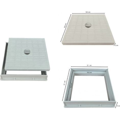 Telaio con chiusino super in pp - con foro (con bullone) : Dimensione - cm 20x20