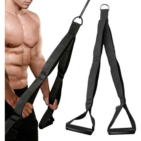 Corde Triceps Fitness Kit de Poignées Sangle de Tirage Musculation pour Bande de Résistance Sangle Poignet Musculation Grip Accessoire Adaptée aux Tractions Vers le Bas Tractions Faciales (1/5)