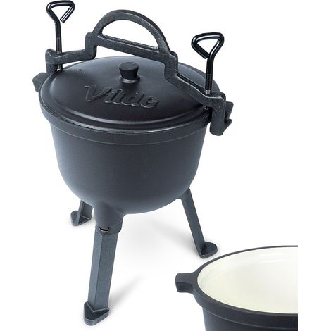 Chaudron de chasse en fonte émaillée pour rôtis, feu de camp, 4 L (1/5)