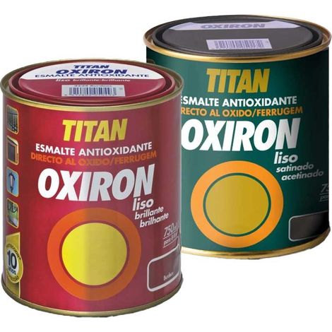 -CAHERSA- PINTURA OXIRON LISO SATINADO GRIS MEDIO 4L TITAN