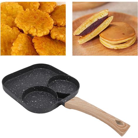 Poêle à frire 3 en 1 pour le petit-déjeuner, compatible avec les plaques à induction, poêle antiadhésive Maifan Stone pour steaks et hamburgers (1/5)