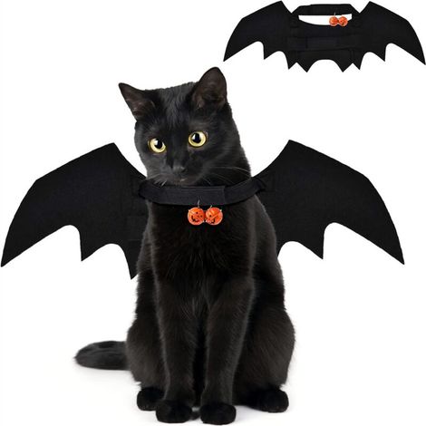 Costume di Halloween con ali calve per cani e gatti (S)
